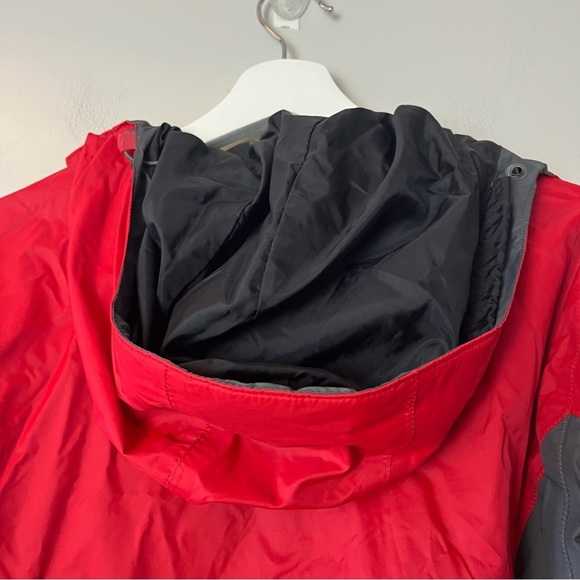 Columbia Men's Red Hooded Zip Us Rain Jacket Wind Breaker Small - Picture 10 of 10